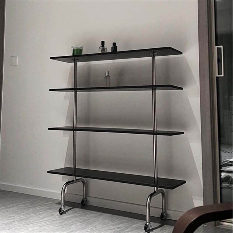 鞋子展示架服装店包包架商场多层落地陈列架不锈钢移动带轮置物架