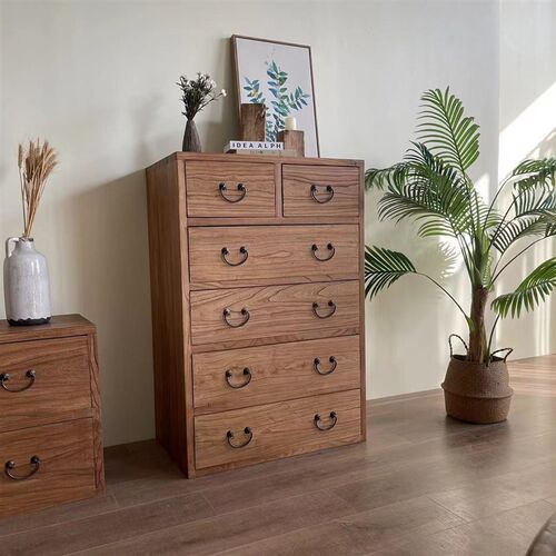 老榆木实木斗柜四五八q抽屉收纳柜中式客厅储物柜玄关柜餐边柜矮