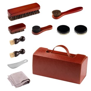 油鞋 保养油专用黑色无色鞋 刷套装 马z毛工具皮鞋 擦鞋 疯马皮12件鞋