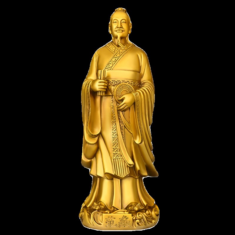 铜范蠡人物文财神铜像摆件家居玄关客厅书房桌面摆放铜工艺品装饰