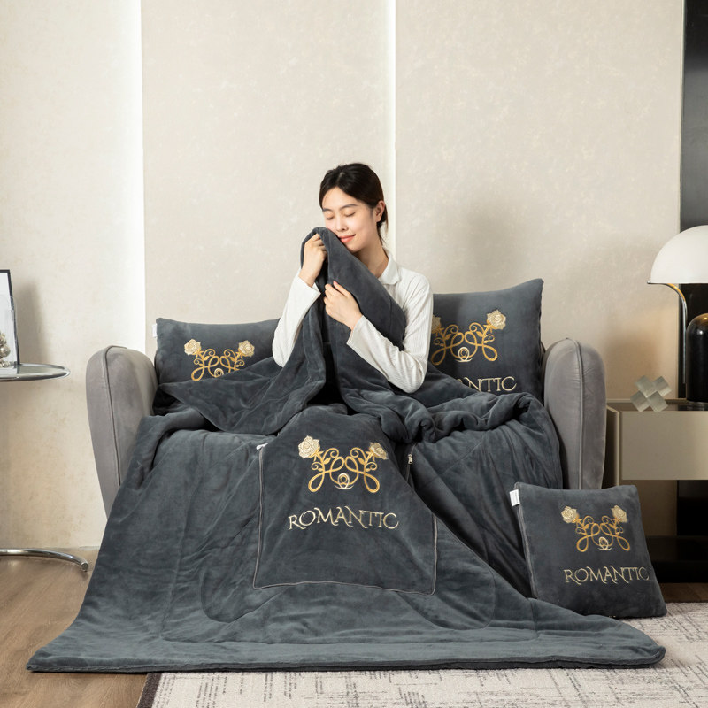 抱枕被子两用加厚保暖办公室午休被可折叠沙发毯靠枕车内靠垫冬季,居家布艺,抱枕被,淘宝优惠券,粉丝福利购,淘宝优惠卷