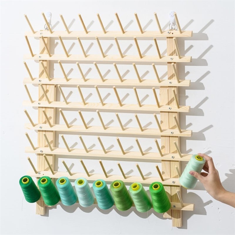 毛线收纳实木折叠缝纫线架子可悬挂大线轴宝塔线架家用梭芯架子线
