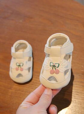婴幼儿凉鞋包头一岁女宝宝公主学步鞋软E底6-12月婴儿凉鞋防滑公