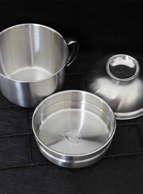 富尔兴304不锈钢饭盒学生便当盒成E人食堂员工打饭加深加厚三件套