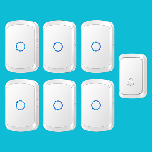 智能无线家用门铃接收器不w用电池远距离电子遥控一拖六呼叫器