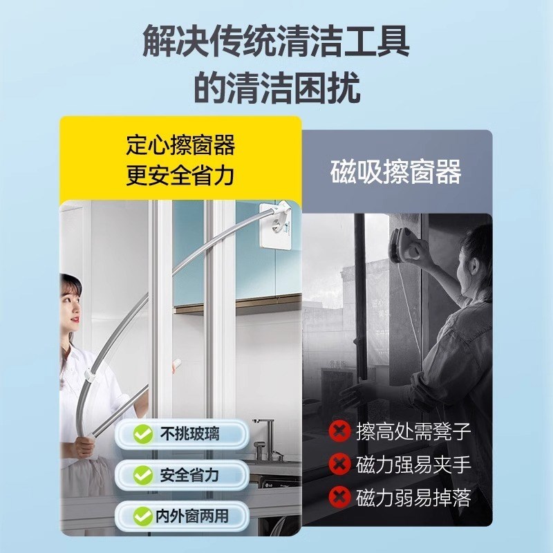 洗玻璃神器家用双面擦高层窗外保洁刮水器清洗高楼擦窗器