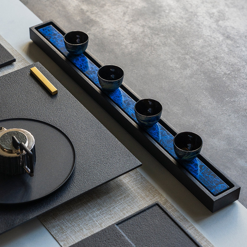 乌金石桌面功夫茶杯架收纳茶道置物架茶具沥水茶托茶盘晾杯垫杯托