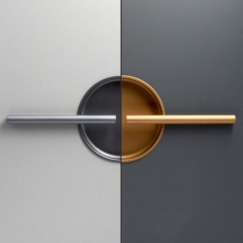 半圆形暗拉手衣柜门移门抽屉平装拉手隐形明装简约开槽打孔暗拉手