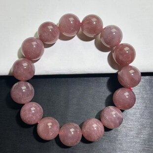 天然紫马粉水晶手串紫调粉晶女款大卡粉水晶手T链马粉一物一图