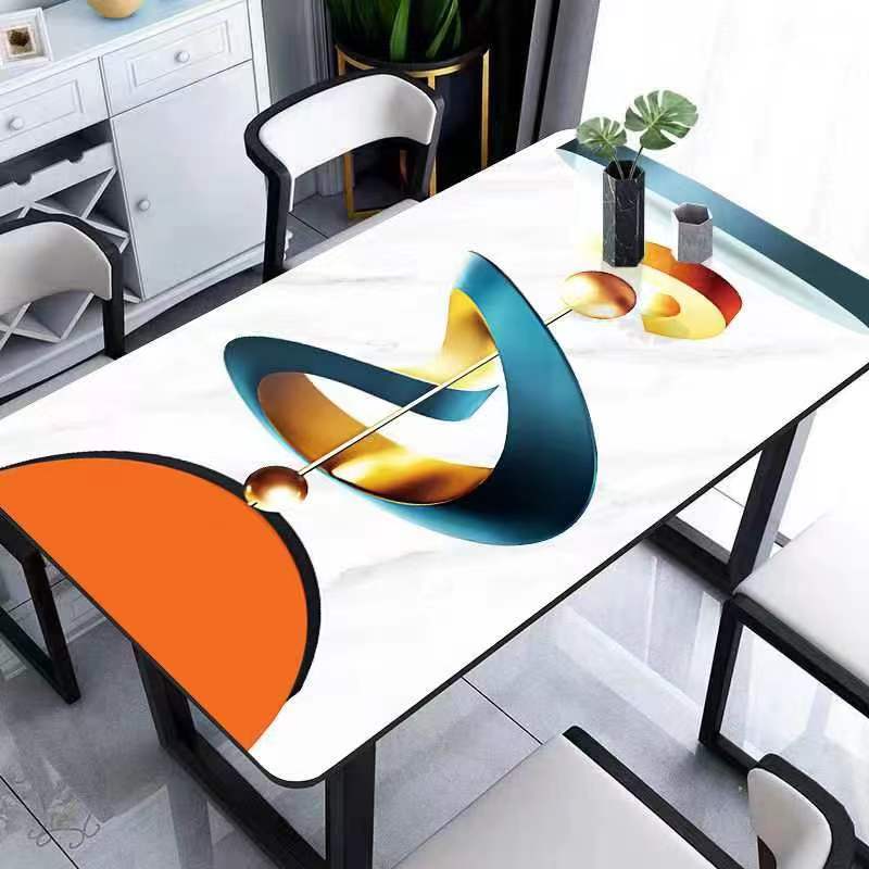 餐桌防水防油桌垫pvc软玻璃防烫印花耐高温免洗不透明盖布防尘垫