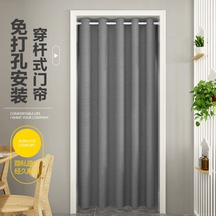 免打孔卧室布艺门帘卫生间防水帘子厨房防油烟门帘试衣间遮挡帘子