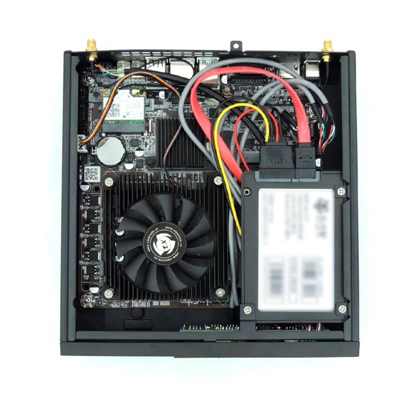 迷你小机箱thin itx机箱黑色工控掌上电脑mini钢材背挂17X17主板