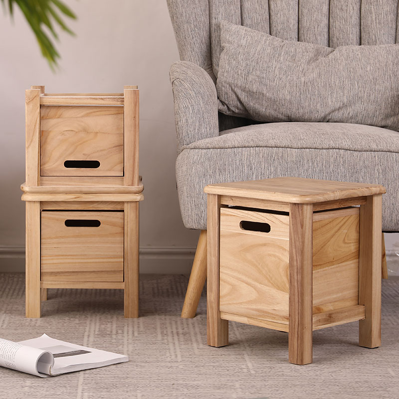 家用实木凳子高凳45公分收纳储物凳收纳凳学习凳床头小柜子