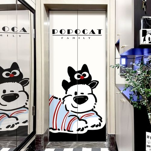 电梯门贴纸高级感卡通装饰门贴自粘防水入户电梯贴膜一梯一户贴画