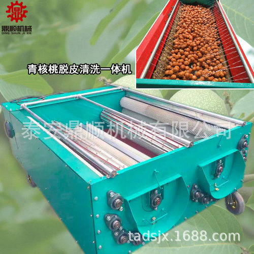 青核桃扒皮机 商用电动绿皮核桃脱皮清洗一体机 家用小型去皮机