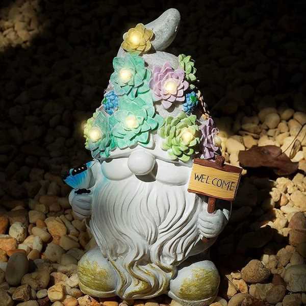 圣诞精灵太阳能灯户外花园庭院装饰造景摆件阳台客厅玄关创意摆件