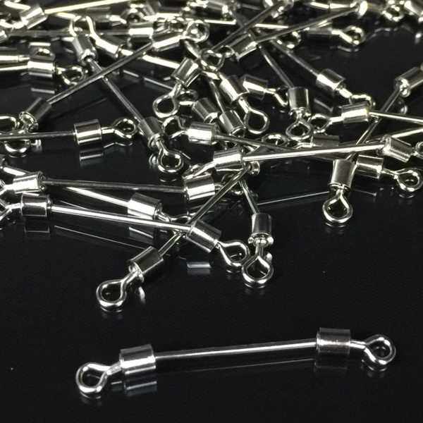 闭口别针100个装的价格 两头闭口别针铅皮座别针子线转环快速别针