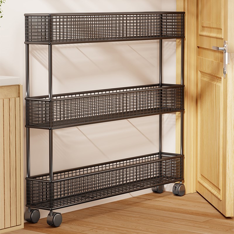 门后卫生间夹缝收纳柜超薄极窄置物D架浴室缝隙窄柜整理架落地带