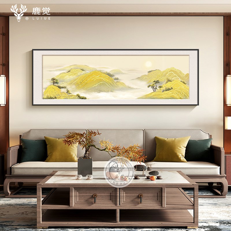 有山无水靠山画客厅沙发背景墙装饰画新中式办公室W高档大气风景