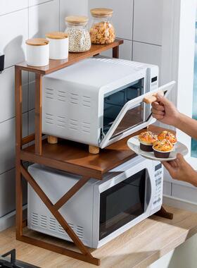 一维GC-Q24NZ度厨收品纳架楠竹微波炉置物架家用台十面烤箱架调味