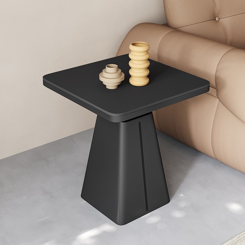 2025年新款客厅正方形岩板边几角几轻I奢高级感阳台茶几小方桌黑