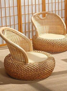 编客靠坐背椅单人小椅子阳台NTW家用厅茶几榻榻米矮椅懒人沙发藤