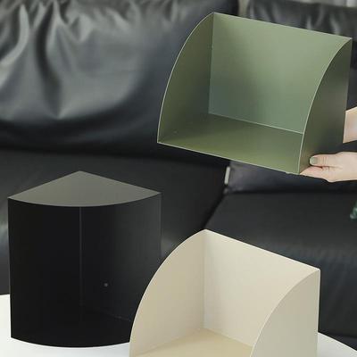 简约艺置物架居桌家咖啡角杂铁物架创意架面半圆角柜转杯UJH角收