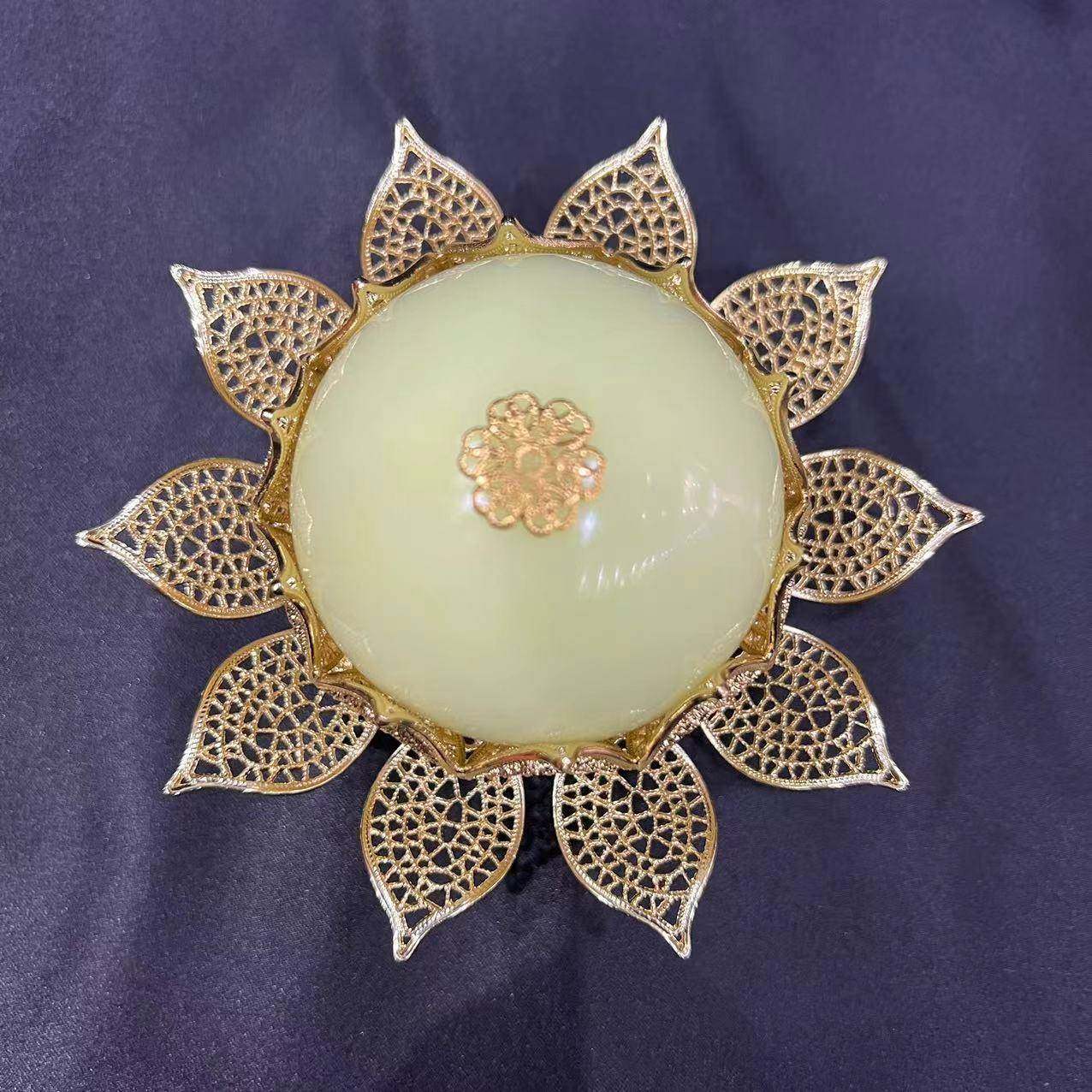 夜SQJ光宝莲光球明夜珠金镶夜嵌宝莲立体卧室玄关装饰品摆件高合,家居饰品,装饰摆件,淘宝优惠券,粉丝福利购,淘宝优惠卷