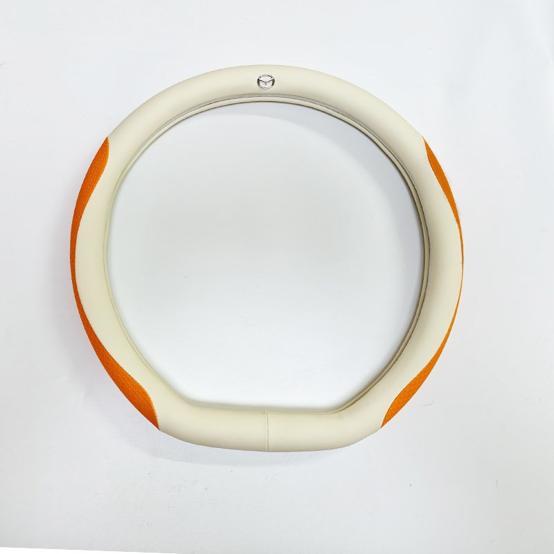 适用于马自达EZ6方向盘套透气吸汗耐磨防滑D型R皮革车把套四季通