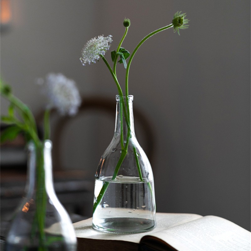 花时间《a未醉》日式水培单支插花透明玻璃花瓶小口餐桌办公桌摆