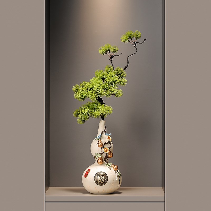 五福临门葫芦摆件客厅招财玄关壁龛花I瓶装饰新中式乔迁新居礼物