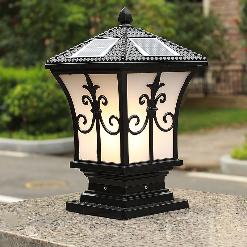 太阳能灯户外围墙灯别墅花园景观庭院柱头灯室外防T水大门口柱子