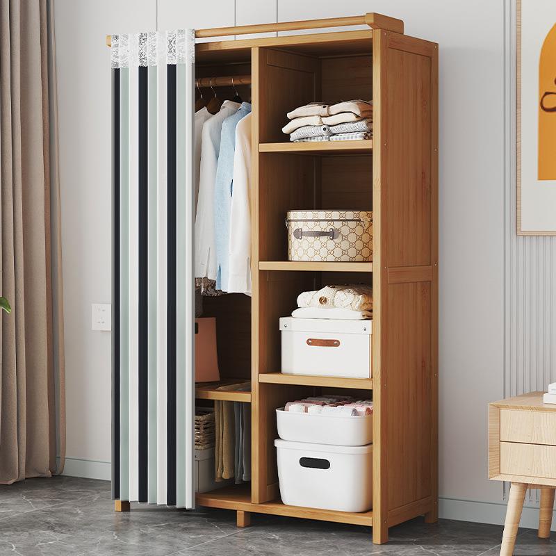 简房易衣柜出租挂防尘经230-180济型结耐实用衣橱带遮挡帘卧室大