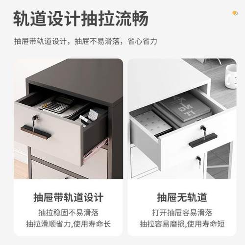 办公室文件柜桌下储物柜地合组落式资料柜分档案柜带锁抽层屉BG00