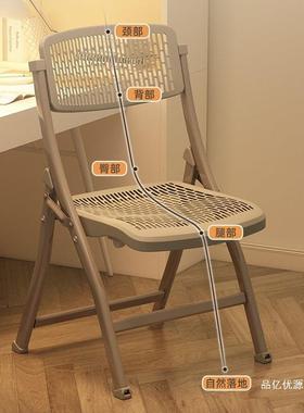 折叠椅子FJZ简易加厚塑料凳子家电脑办用椅公便携餐椅躺舍椅宿靠