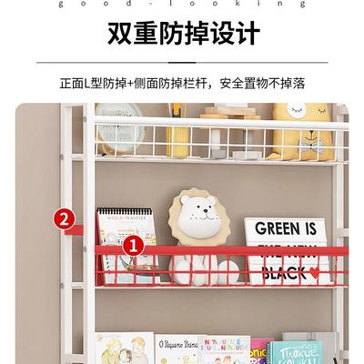 门后书架置物靠墙落层地多窄绘收纳柜实木壁挂书XCV柜儿童本架架