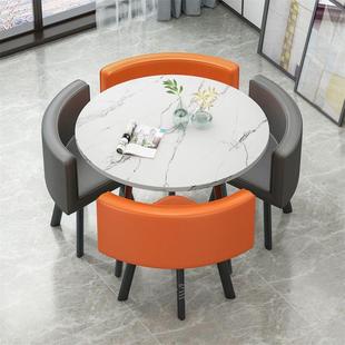 简客约待桌椅组合4S休闲接洽谈圆桌店铺会售楼圆小形简易桌子MHE