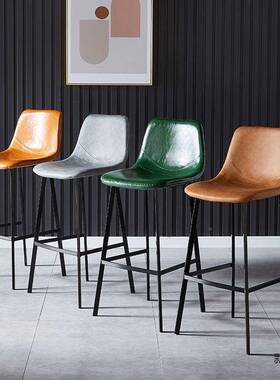 轻奢感家用背高脚椅凳靠吧椅现VCP椅代简约酒吧椅铁艺意吧式台子