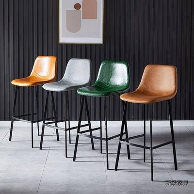 轻奢感家用背高脚椅凳靠吧椅现VCP椅代简约酒吧椅铁艺意吧式台子