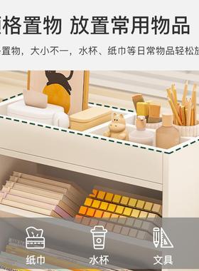 可移子动小书架落地桌边床头置桌下物架卧室书桌旁收纳柜YRD小型