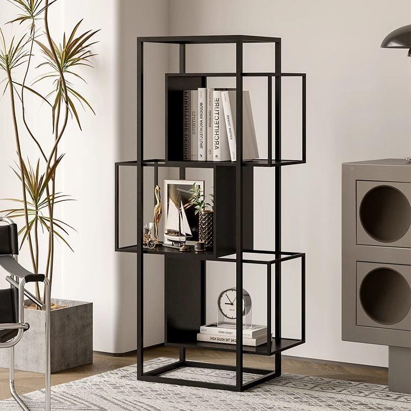 架落地家用代客收厅奶油风书NBK柜展示现简约铁艺纳架立式书架置