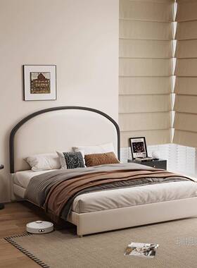 莫床比轻法式复古床扎轻奶奢天鹅绒布艺主卧油SUG风床现代简约双