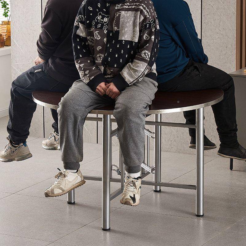 大圆餐桌不锈加钢酒边简约圆桌店家用饭桌宴席耐厚用圆桌见详情面