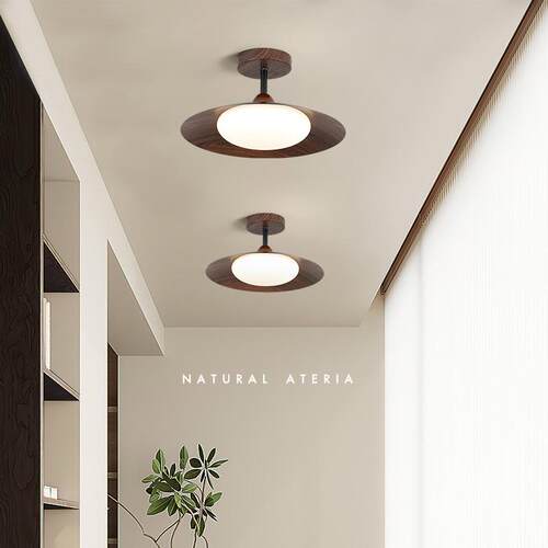 新式走廊过道灯木水转门印入户厅中山灯具简约纹玄38中关阳台LED