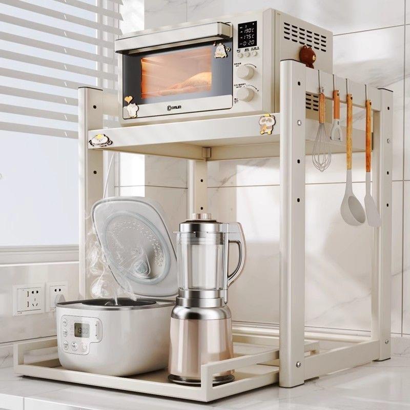 新面款抽拉式微微波炉置波炉置物洁架多功能电器烤箱一体收纳架台