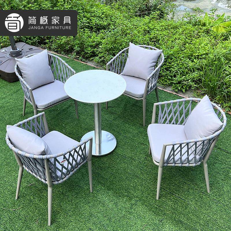 户藤桌椅组合编藤椅茶几露天外花园阳闲台休露台单22-8-23-人靠背