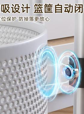 圆形厨房NEG具置地物菜架落多层不锈钢篮子收纳厨架可旋转免安装