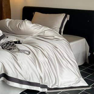 四季加床厚丝滑10tb-681支天丝0棉四件套棉丝被套全裸睡床单笠床