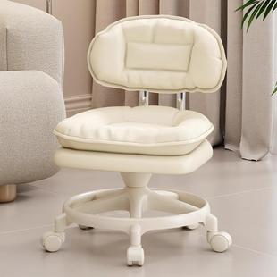 承重00斤万向轮小5凳旋矮凳成人带娃靠背子椅移转动特407厚滑轮板凳