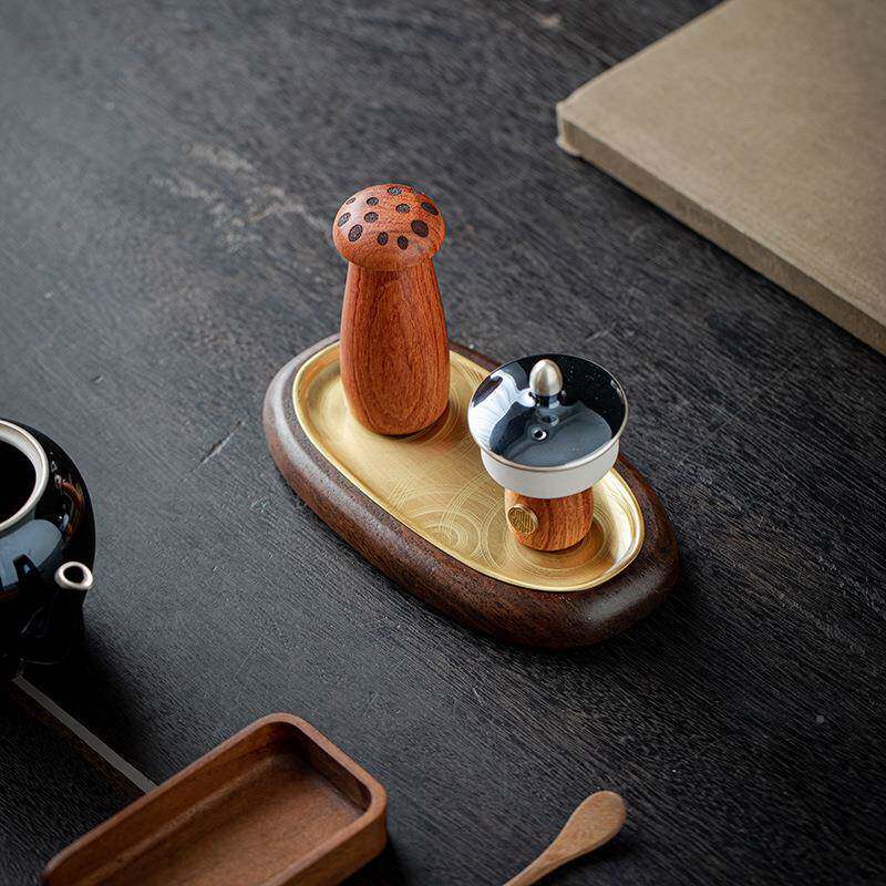 木晾壶架黑檀盖置多功能壶盖托茶零壶dat1202壶架紫砂高档茶具配